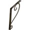 Ekena Millwork Edwards Wrought Iron Bracket, (Single center brace), Antiqued Pale Gold 1 1/2"W x 12"D x 15"H BKTM01X12X15SEDAPG - alternate 1